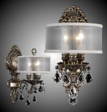 American Brass & Crystal WS9420-A-01G-PI-GL - 3 Light Shaded Wall Sconce