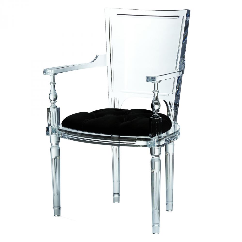 Marilyn Acrylic Arm Chair-Black