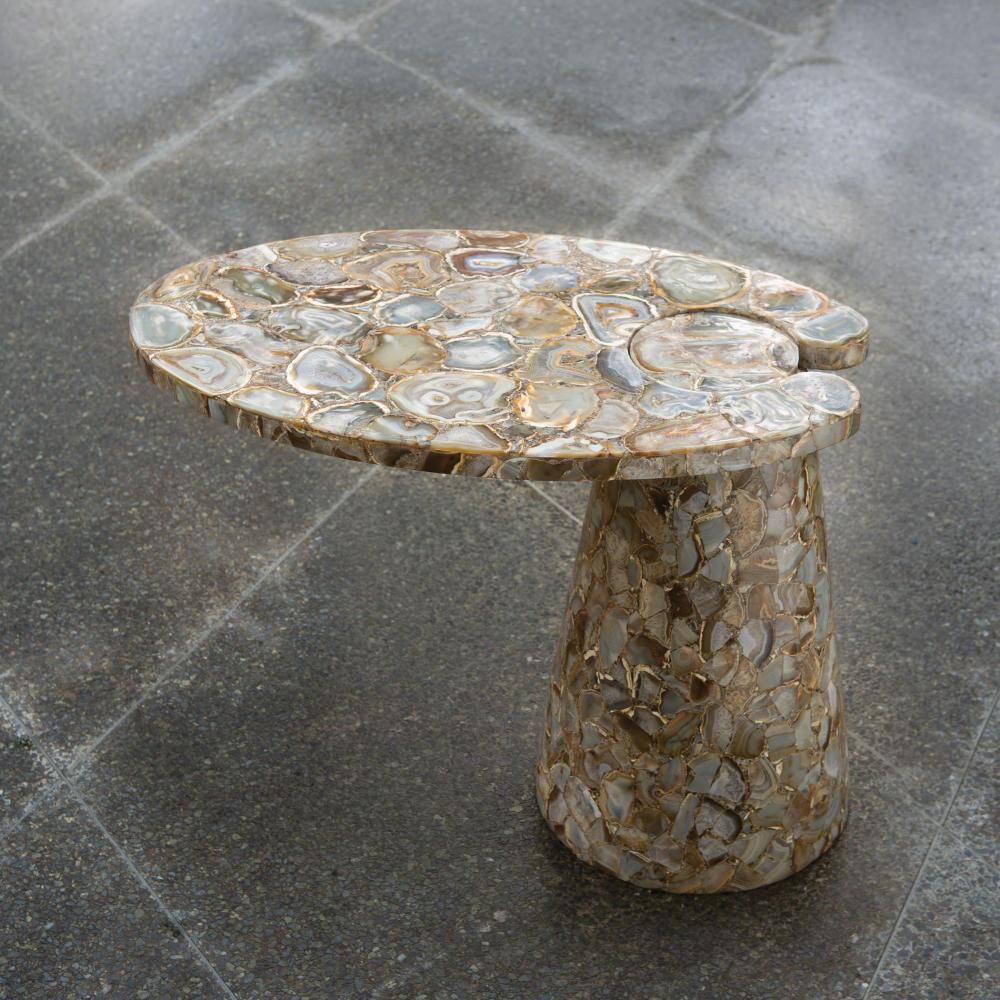 Cone Cantilever Table-Natural Agate