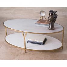 Global Views 9.91786 - Iron and Stone Oval Coffee Table