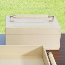 Global Views 9.92596 - Wrapped Leather Handle Box-Ivory